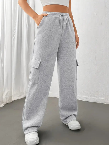 Bonnie - Pantaloni da jogging con gamba dritta e tasche a patta