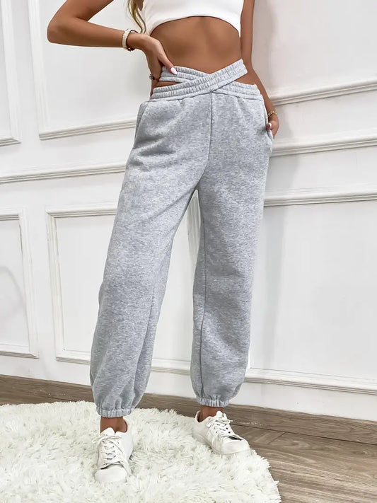 Joycie - Pantaloni da jogging eleganti da donna in maglia a tinta unita