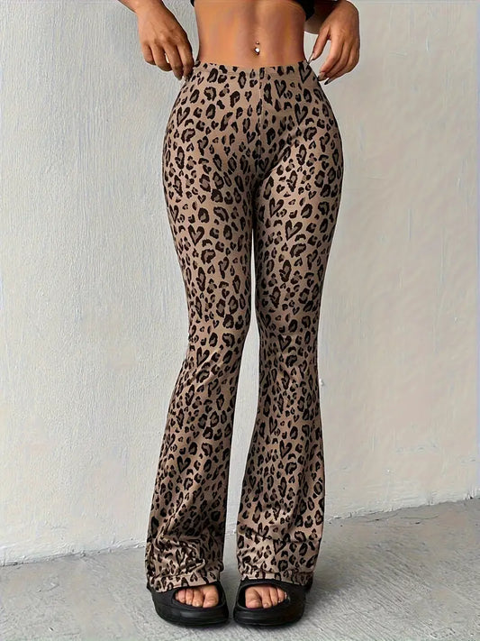 Cora - Pantaloni svasati con stampa leopardata